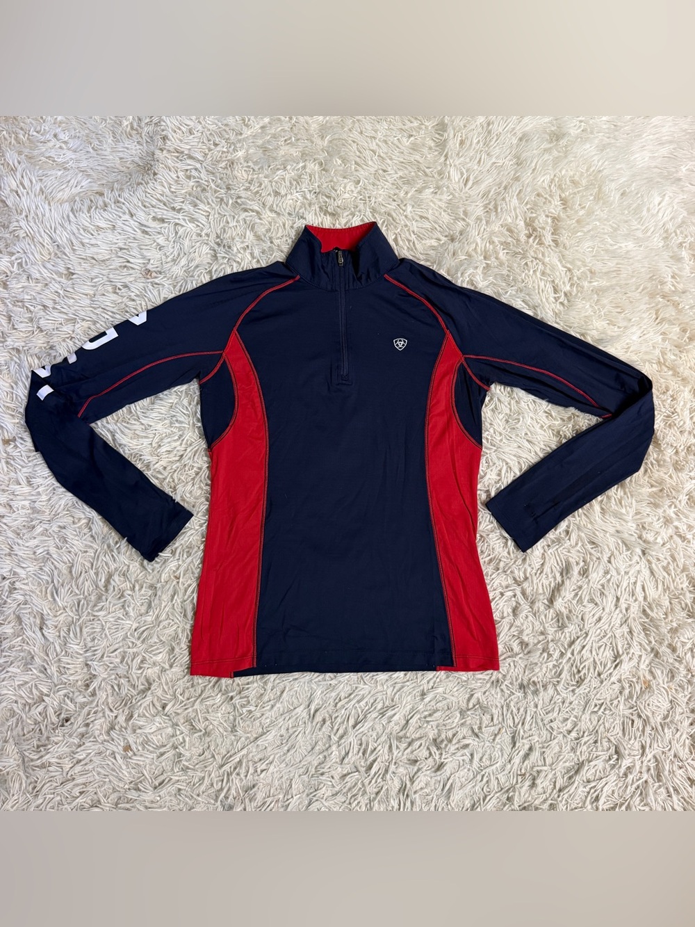 Women’s Small Navy Ariat Long Sleeve Horseback Riding Sunshirt. Good Condition.